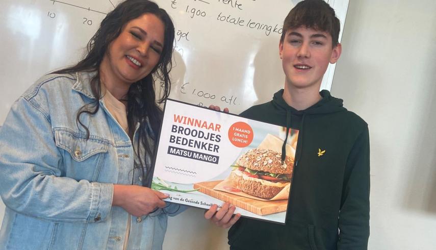 Mats wint winactie 'Dag van de gezonde schoolkantine' 